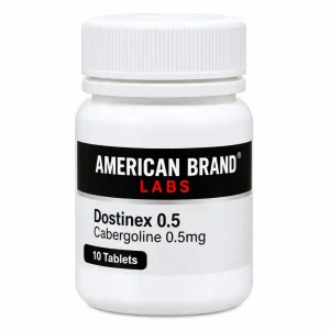 Buy Cabergoline Dostinex 0.5mg American Brand bottle with 10 tablets