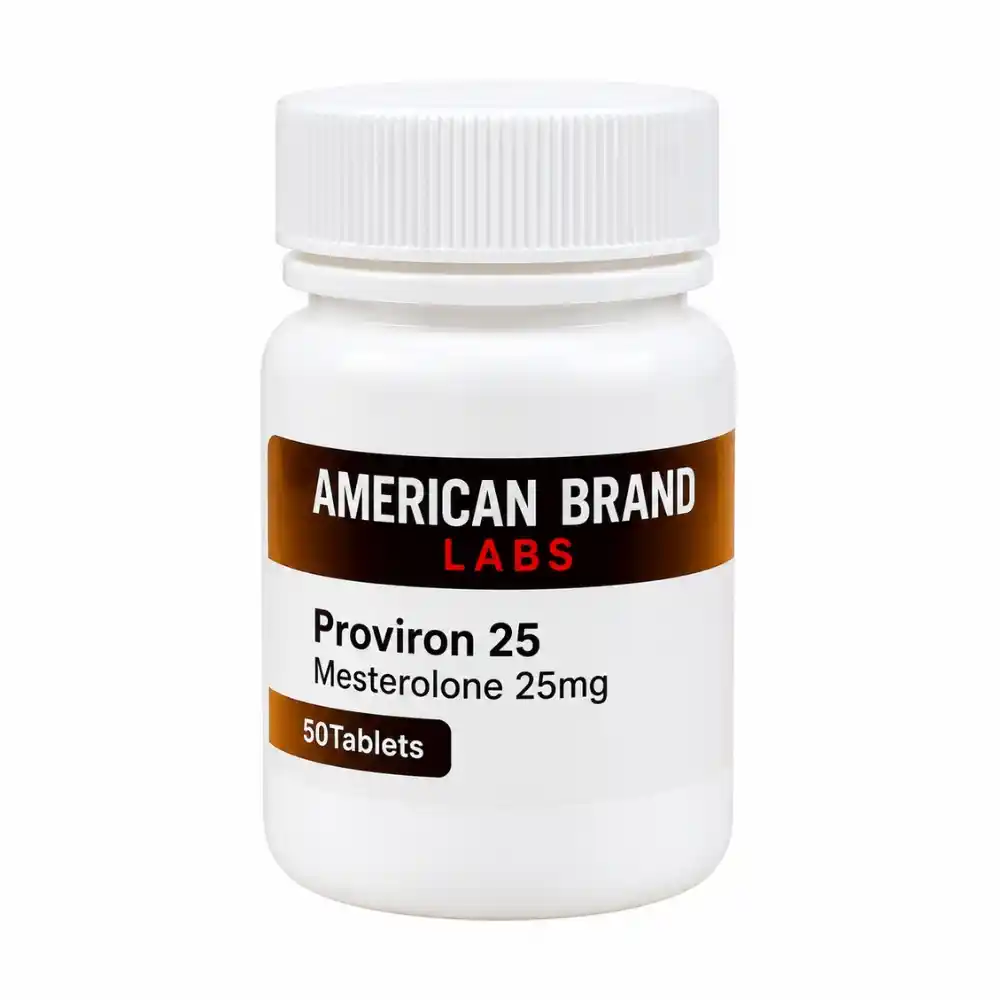 Proviron 25mg Mesterolone American Brand bottle with 50 tablets